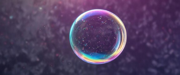 Fototapeta premium Colorful sparkles in a soap bubble float in the air, floating, sparkle, bubble