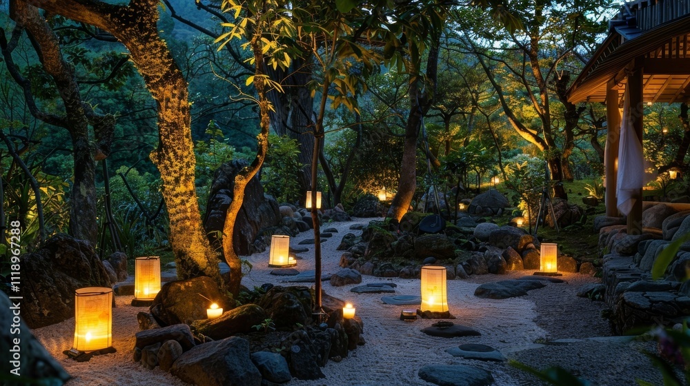 Poster the natural surroundings are enhanced by the warm flicker of the candles creating a harmonious and t