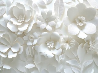 Delicate 3D Relief of Intricately Sculpted Flowers