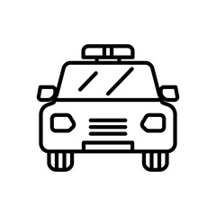police car icon vector, line style icon