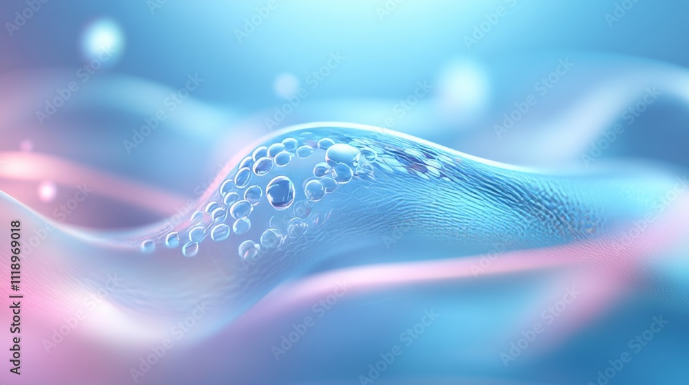Poster futuristic abstract shapes with smooth textures and light effects