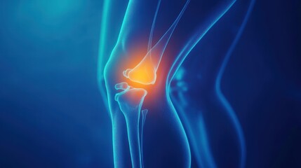 Human knee joint close-up