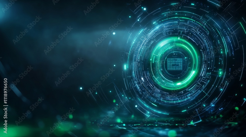 Poster futuristic digital interface design for augmented reality applications