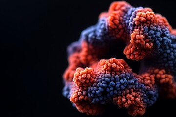 Abstract three dimensional fractal art depicting a swirling cluster