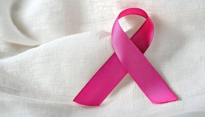 A pink awareness ribbon symbolizing support for breast cancer.
