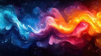 Fototapeta premium Colorful swirls of paint in a vibrant cartoon style