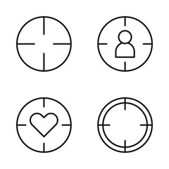 Editable Set Icon of Target, Vector illustration isolated on white background. using for Presentation, website or mobile app
