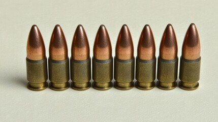 Ammunition display indoor setting product photography focused lighting detailed view firearm concept