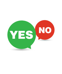Yes No word text on talk shape