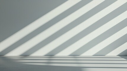 Obraz premium A minimalist image showcasing diagonal shadows cast on a light-colored wall, creating an intriguing interplay of light and texture.