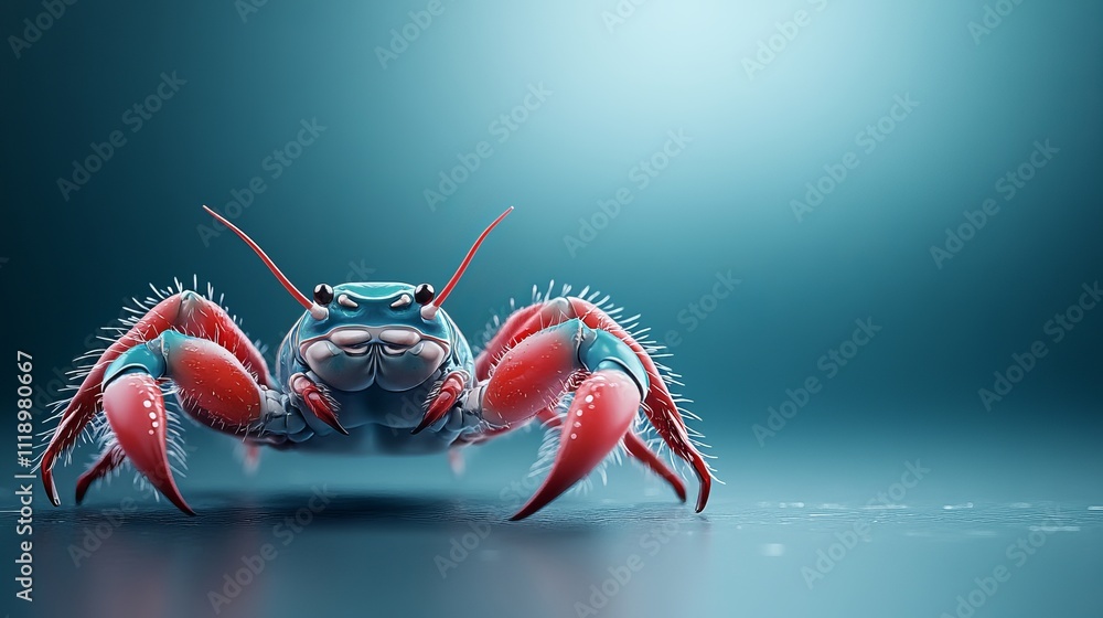 Poster vibrant colorful scorpion model on empty background scene