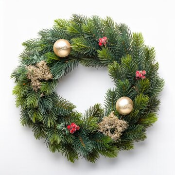 christmas wreath isolated on white