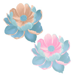 watercolor hand drawn flower