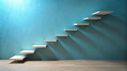 Naklejka premium An image representing the concept of progression, featuring a series of steps leading upward , growth, development