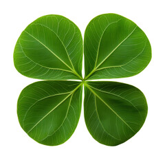 Fototapeta premium Four-Leaf Symmetry, vibrant green leaves, seamless pattern, natural harmony, botanical design, balance, simplicity Isolated on white background or PNG
