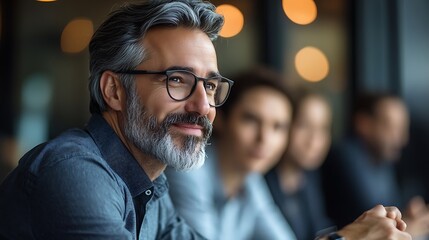 Obraz premium Conference room meeting engaging close-up professional discussion