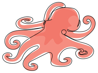 Squid in a continuous line pattern and can edit the lines later