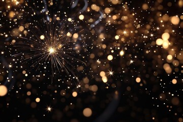 Sparklers Burst: Golden Lights Dance in Dark Night, Celebration Magic. Festive