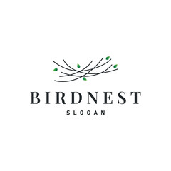 Fototapeta premium Bird Nest Logo, Bird House Shelter Vector, Modern Line Design Minimalist Style, Symbol Template Icon