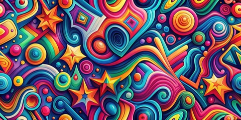 Fototapeta premium Dynamic abstract pattern with bold vibrant hues and energy, abstract, colorful, vibrant, patterns, dynamic, visual, creative