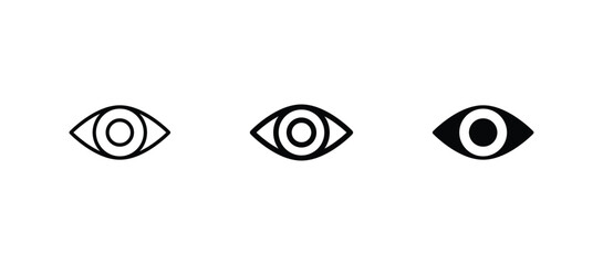 Eye icon set. Open eyes icon vector	