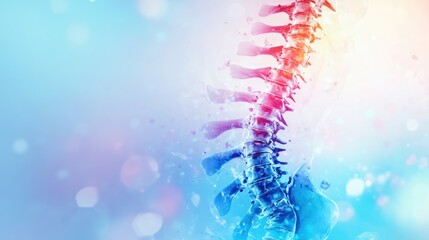 illustration of the human spine with graphic elements on a medical background