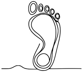 one line drawing foot print vector illustration template design