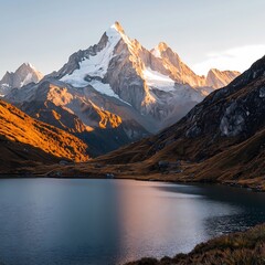 Majestic Mountain Lake at Sunrise