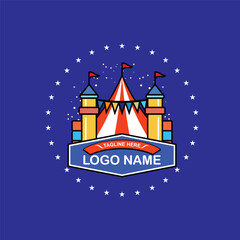 Bouncy house rental business vector logo