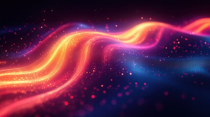 Obraz premium Modern, colorful digital lines create a dynamic pattern on a dark background