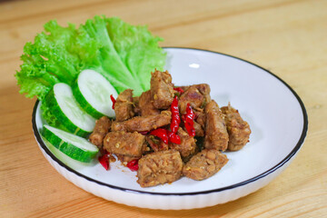 Orek tempe or Sauteed Tempeh is a typical Indonesian cuisine with herbs, garlic, onion, chilli and soy sauce. It tastes delicious