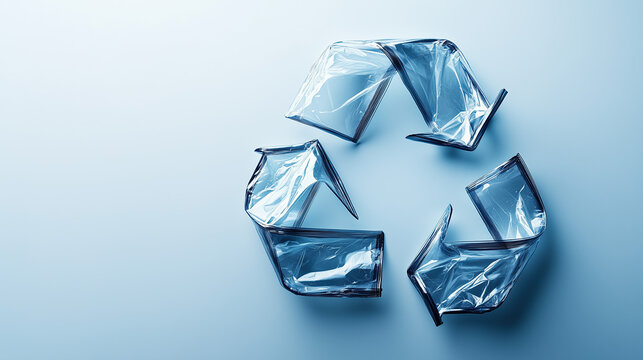 Smooth Transparent Panel Featuring Recycling Symbol Shape for Eco-Friendly Theme