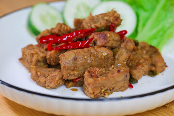 Tempe orek is a traditional Javanese Indonesian dish, served with rice as a side dish for breakfast, lunch or dinner