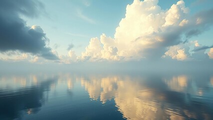 soft cloud formations in the distance over lake, formations, clouds