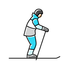 skiing winter sport color icon vector. skiing winter sport sign. isolated symbol illustration