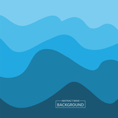 Water Wave Background Design, Abstract Vector Blue Ocean Walpaper Template