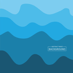 Water Wave Background Design, Abstract Vector Blue Ocean Walpaper Template