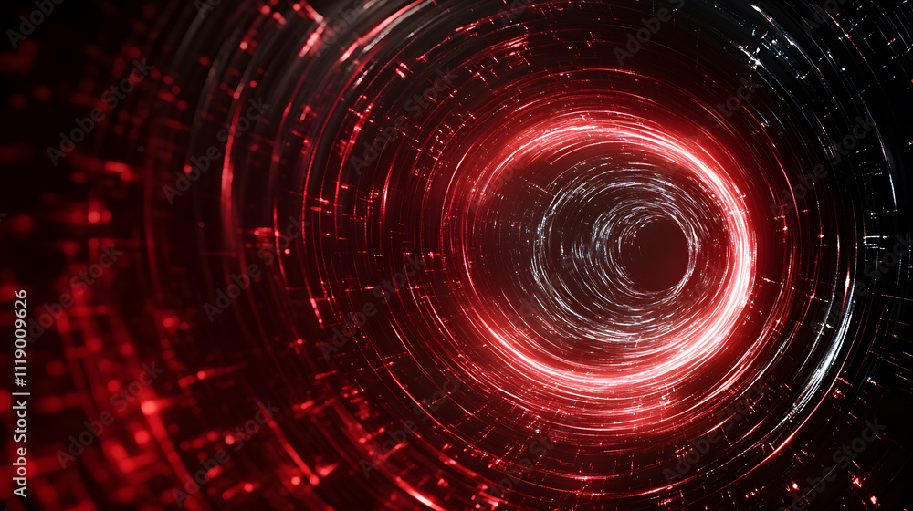Poster A mesmerizing swirling vortex of red and black light, creating a dynamic and captivating visual effect