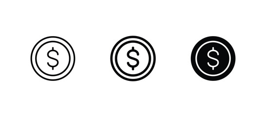 Dollar Money icon set vector