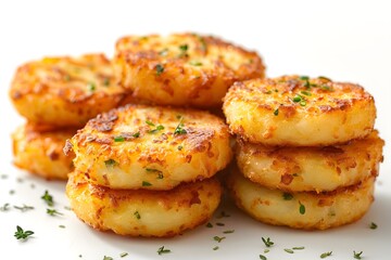 a set of hash browns on a transparent background cutout