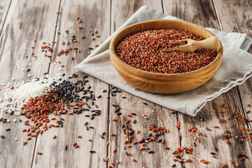 Rice Varieties Black Red White Basmati Polished Glutinous Organic Healthy Vegetarian Nutrition Diet Protein