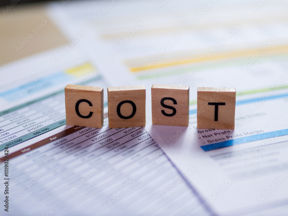 Aufkleber Cost management strategies for business success analyzing financial data in a professional setting