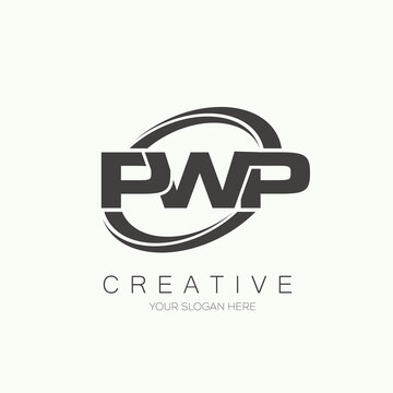 PWP letter typography logo design. Modern logo Design
