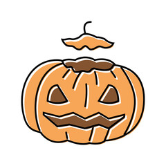 pumpkin carving autumn color icon vector. pumpkin carving autumn sign. isolated symbol illustration