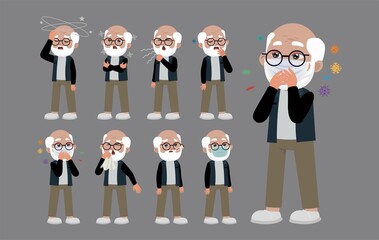 Sick old people with different symptoms