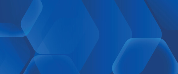 Modern abstract blue background with glowing geometric lines. Blue gradient hexagon shape design. Futuristic