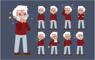 Sick old people with different symptoms