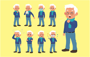 Sick old people with different symptoms