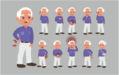 Sick old people with different symptoms