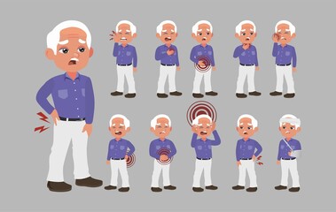 Sick old people with different symptoms